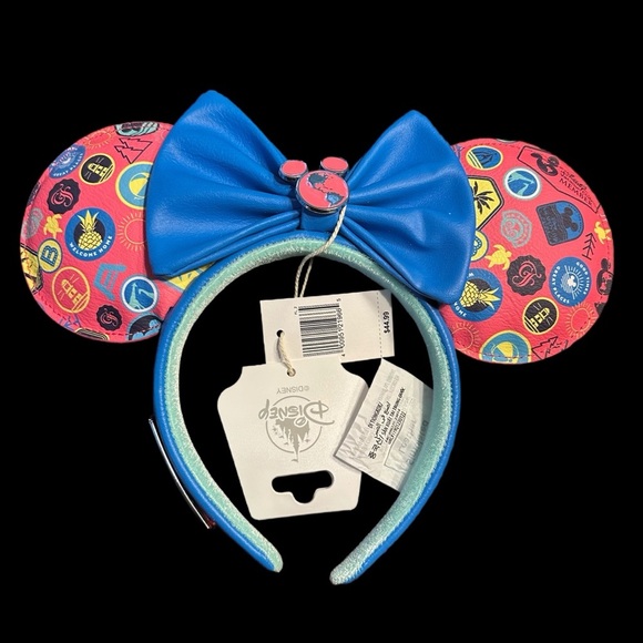 Authentic Disney Loungefly DVC Blue & Red Minnie Mouse Ears Headband - NWT - Picture 1 of 5